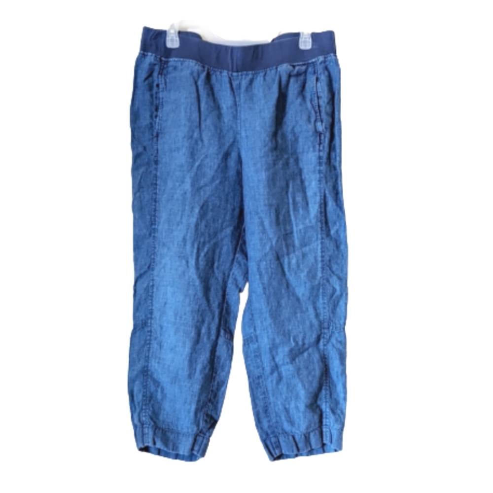 🌟Pure Jill Linen Indigo Blue Chambray Pants Size Medium